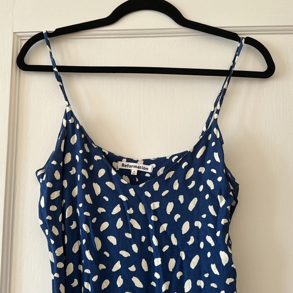 Reformation Blue and White Midi Dress - Picture 2 of 5